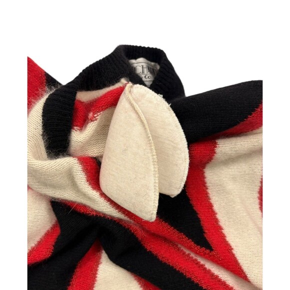 VTG Richard & Co Angora Lambswool Fuzzy Sparkle Chevron Holiday Party Sweater M - Picture 5 of 15